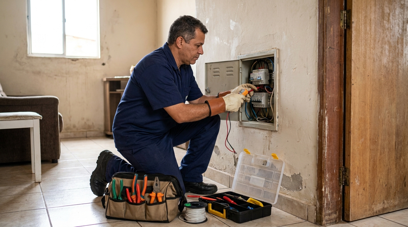 Eletricista com ferramentas em Caxias do Sul‑RS