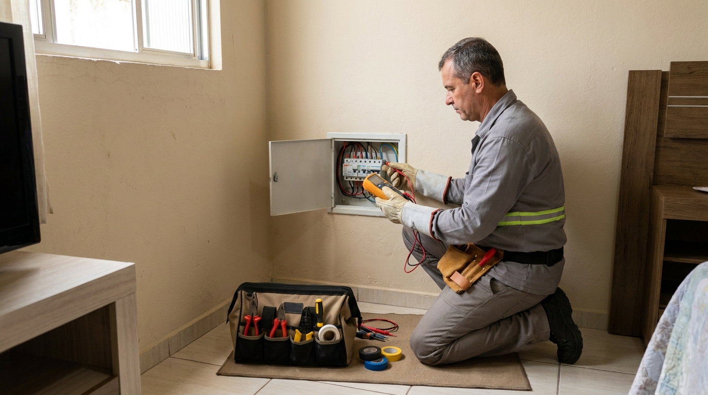 Eletricista trabalhando em Caxias do Sul‑RS