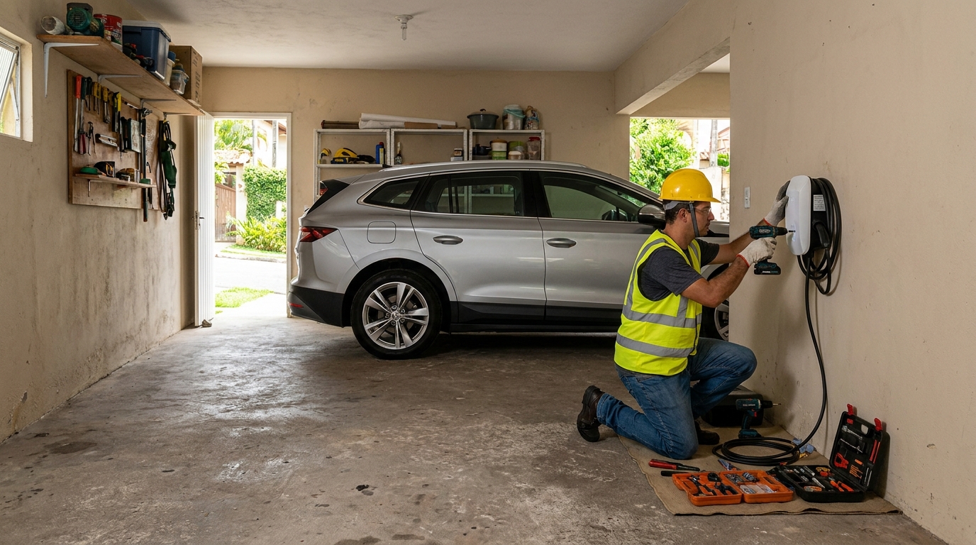 Instalacao de carregador de carro eletrico residencial em Caxias do Sul‑RS