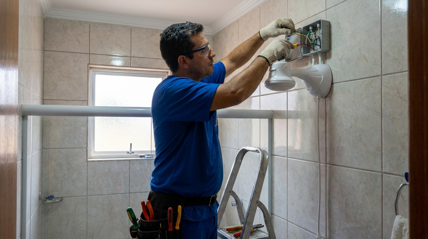 Instalacao de chuveiro eletrico profissional em Caxias do Sul‑RS