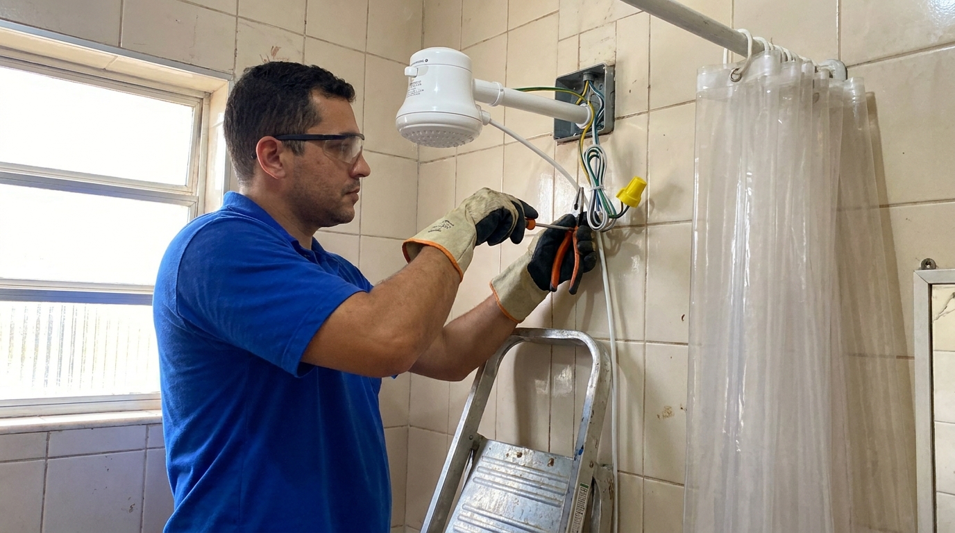 Instalacao de chuveiro eletrico residencial em Caxias do Sul‑RS