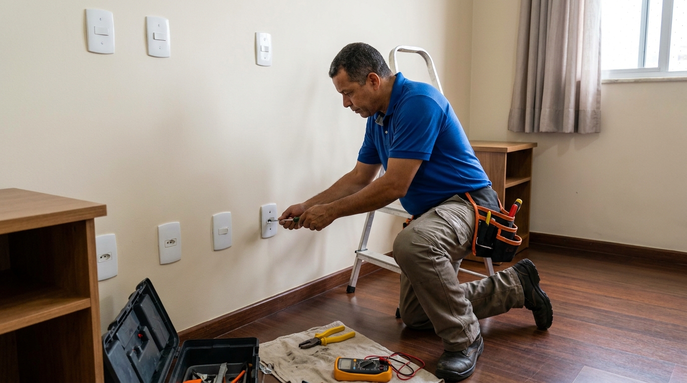 Instalacao de tomada e interruptor residencial em Caxias do Sul‑RS