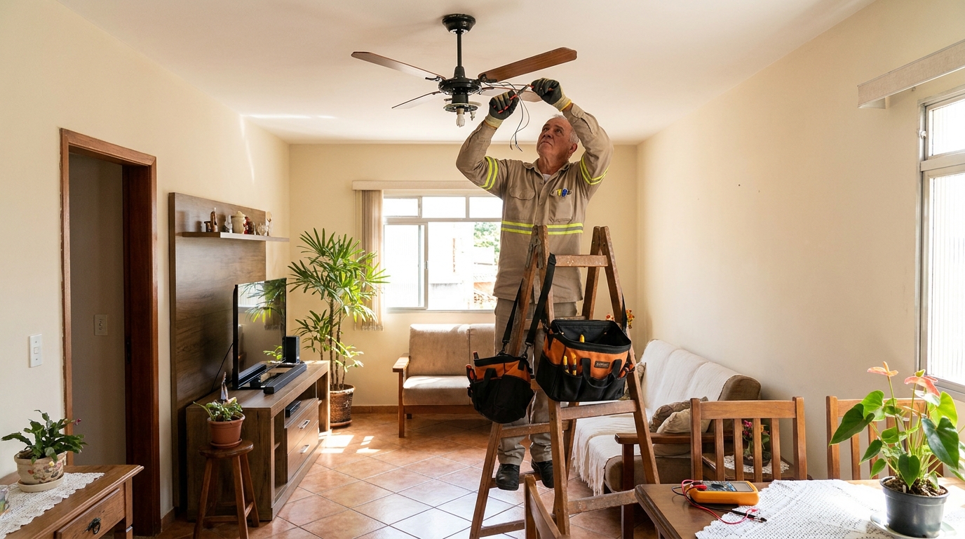 Montagem de ventilador de teto em Caxias do Sul‑RS