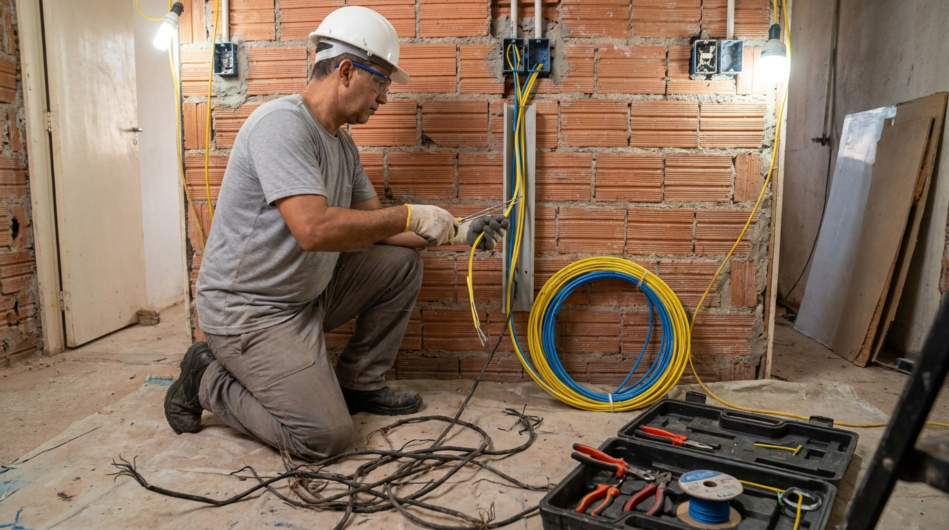 Troca de fiacao eletrica residencial em Caxias do Sul‑RS